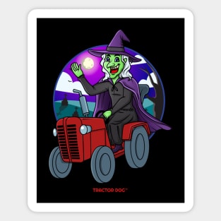 Tractor Critters Witch Halloween Magnet